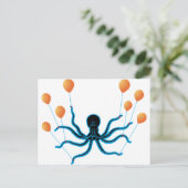 Vliegende octopus briefkaart (Staand voorkant)