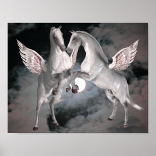 Vliegende Pegasus Fantasy Paarden Kunst Poster