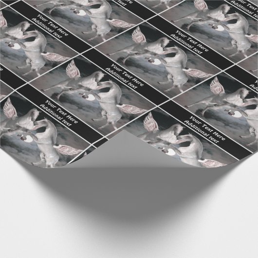 Vliegende Pegasus Paarden Fantasy Art, gepersonali Cadeaupapier (Hoek)