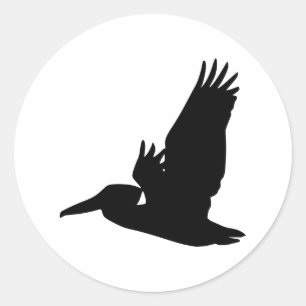 Vliegende Pelikaan Ronde Sticker