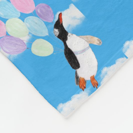 Vliegende Pinguïn  Fleece Deken (Hoek)