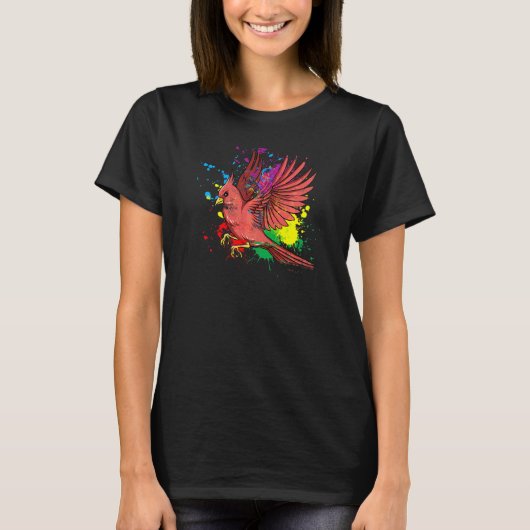 Vliegende Plons Kardinaal Vogel T-shirt (Voorkant)