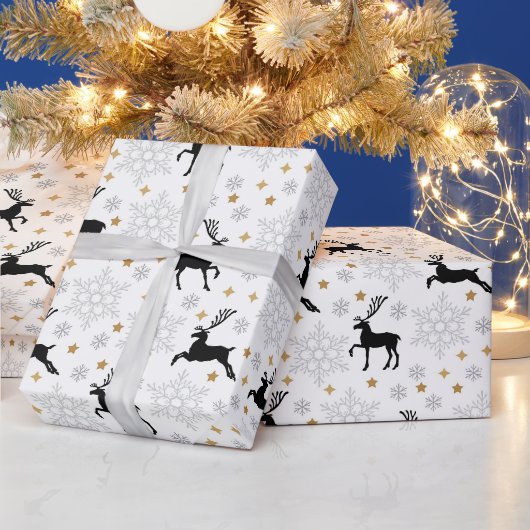Vliegende rendieren cadeaupapier (Feestdagen)