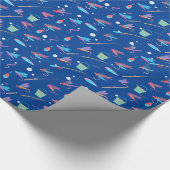 Vliegende roodpatroonsport cadeaupapier (Hoek)