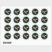 Vliegende rotsen ronde sticker (Vel)
