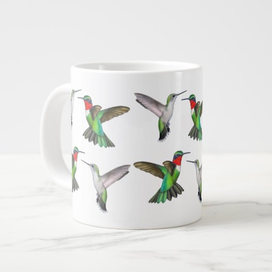 Vliegende ruby Throated Hummingbird Mok (Voorkant links)