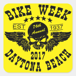 Vliegende schedel 76e Daytona Beach Week 2017 Vierkante Sticker