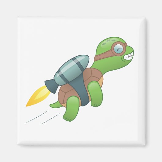 Vliegende Schildpad met een Jetpack Magneet (Voorkant)