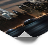 Vliegende schotel UFO over een stad Poster (Hoek)