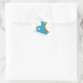 Vliegende sneaker ronde sticker (Tas)