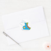 Vliegende sneaker ronde sticker (Envelop)