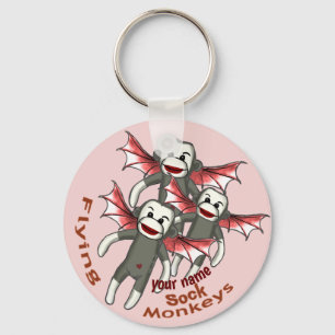 Vliegende Sock Monkey's Sleutelhanger