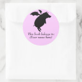 Vliegende spaarvarken ronde sticker (Tas)