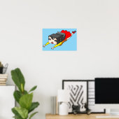 Vliegende sterke vrouw. poster (Thuiskantoor)