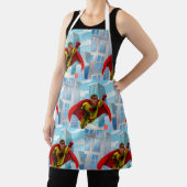 Vliegende superheld Comic Style Red en Yellow Hero Schort (Insitu)