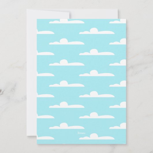 Vliegende Superheld Strips Verjaardagsfeestje (Mei Kaart (Achterkant)