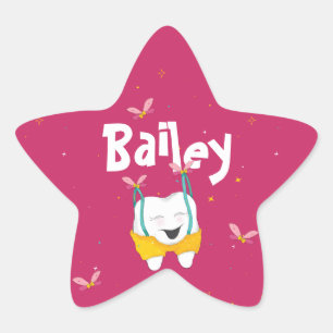 Vliegende Tand Sprankelend Magisch Roze Ster Sticker