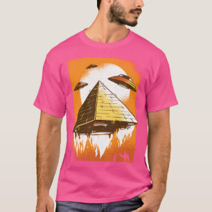 Vliegende UFO Piramide I Aliens UFO Dag T-shirt