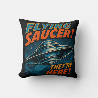 Vliegende UFO-schotel Ze zijn hier Kussen