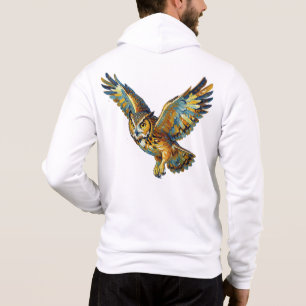 Vliegende Uil Abstract Kleurrijke Penseelstreek Ku Hoodie