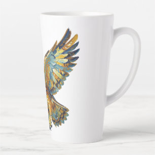 Vliegende Uil Abstract Kleurrijke Penseelstreek Ku Latte Mok