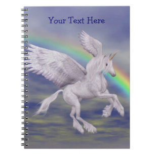 Vliegende Unicorn Rainbow-laptop op maat Notitieboek