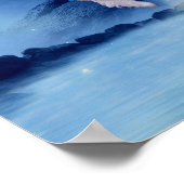 Vliegende Unicorn Waterfall Fantasy Horse Art Poster (Hoek)