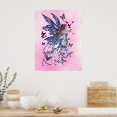 Vliegende vaar in roze poster (Keuken)