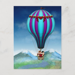 Vliegende varken - ballon - omhoog en weg briefkaart