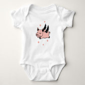 Vliegende varken met Angel Wings Fly Pigs Romper (Voorkant)