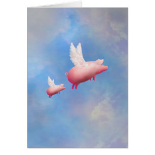 Vliegende varken met haar biggetje