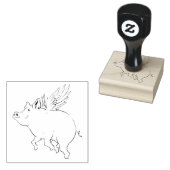 Vliegende varken 	rubberstempel (Gestempeld)