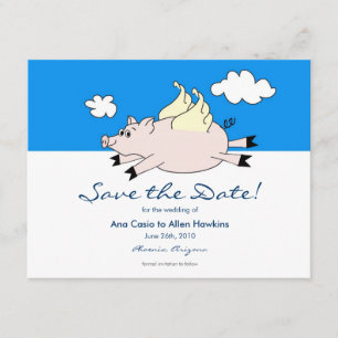 Vliegende Varken sparen de Datum Save The Date