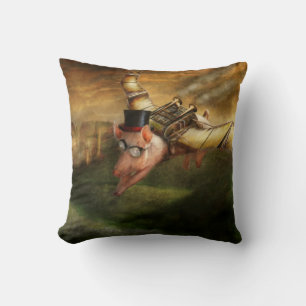 Vliegende Varken - Steampunk - Het vliegende zwijn Kussen