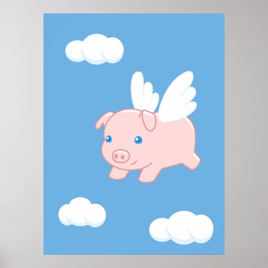 Vliegende varken - Stomme biggetjes met vleugels Poster (Voorkant)