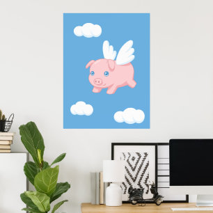 Vliegende varken - Stomme biggetjes met vleugels Poster