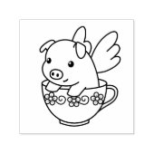 Vliegende varken - Varkenszool met vleugels in een Zelfinktende Stempel (Design)