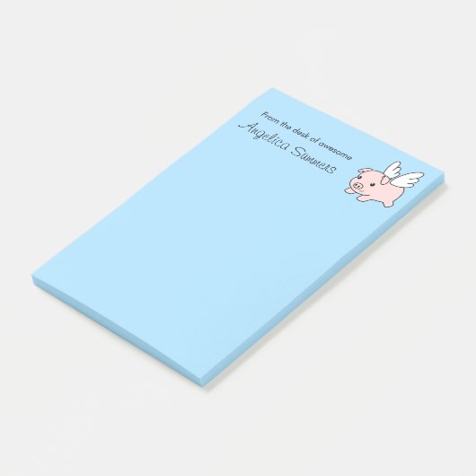 Vliegende varken - Varkenszool met vleugels Post-it® Notes (Schuin)