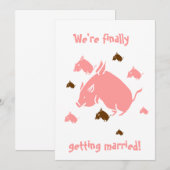 vliegende varkens "eindelijk getrouwd" uitnodiging (Voorkant / Achterkant)