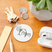 Vliegende vis Hand getrokken oceaan schepsel Sleutelhanger