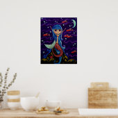 Vliegende vis Zeemeermin Poster (Keuken)