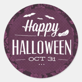 Vliegende vleermuizen gelukkig Halloween Ronde Sticker