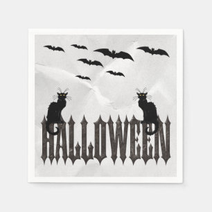 Vliegende vleermuizen & griezelige katten Hallowee Servetten