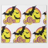 Vliegende Vleermuizen Halloween Night Volle Maan W Cadeaupapier (Vlak)