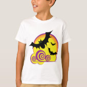 Vliegende Vleermuizen Halloween Night Volle Maan W T-shirt (Voorkant)