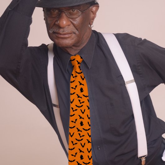 Vliegende vleermuizen Halloween Sinaasappel Stropdas