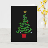 Vliegende vleermuizen kerstboom kaart (Gele Bloem)