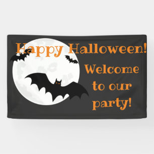 Vliegende vlekken en motorboor Halloween Spandoek