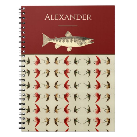 Vliegende vliegen Rustic Salmon  Notitieboek (Voorkant)