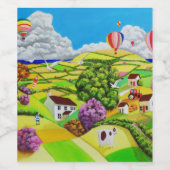 Vliegende vliegers wijn etiket (Enkel label)